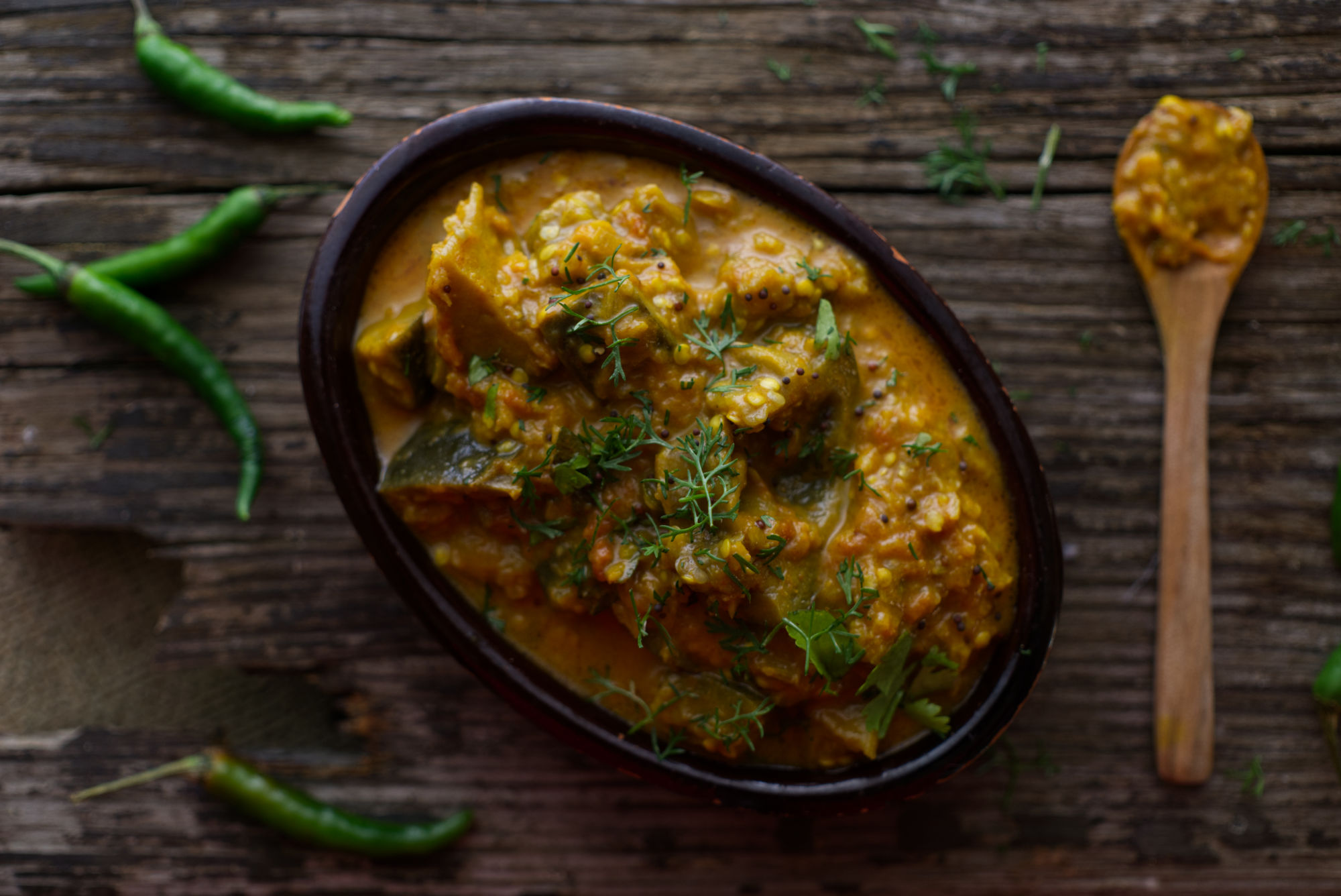 Indisches Auberginen Curry aus Kerala (Brinjal Curry Rezept)